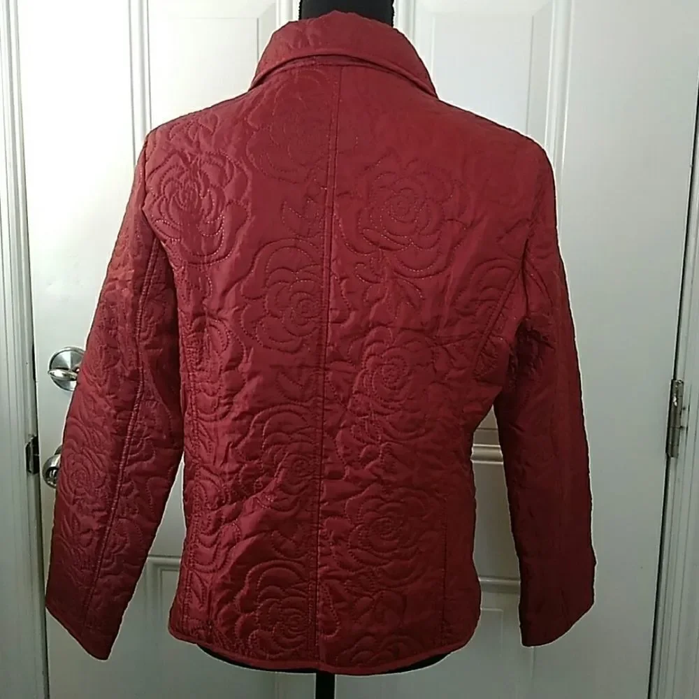 JG Hook red lightweight quilted jacket
